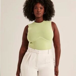 Abercrombie Underbust Corset Crew Tank - Beige